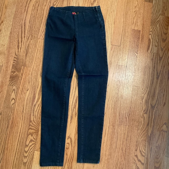 Forever 21 Denim - Forever 21 High Waisted Cigarette Blue Denim Jeans, Side Zip, Flat Front, Sz 26